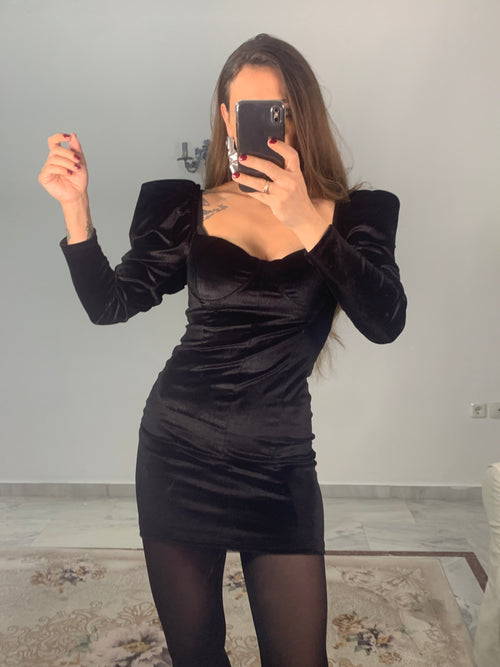 Black Velvet mini Dress